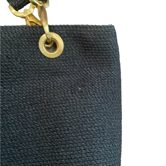 ERIC JAVITS New York Raffia Black Woven Shoulder Handbag - Picture 3 of 14